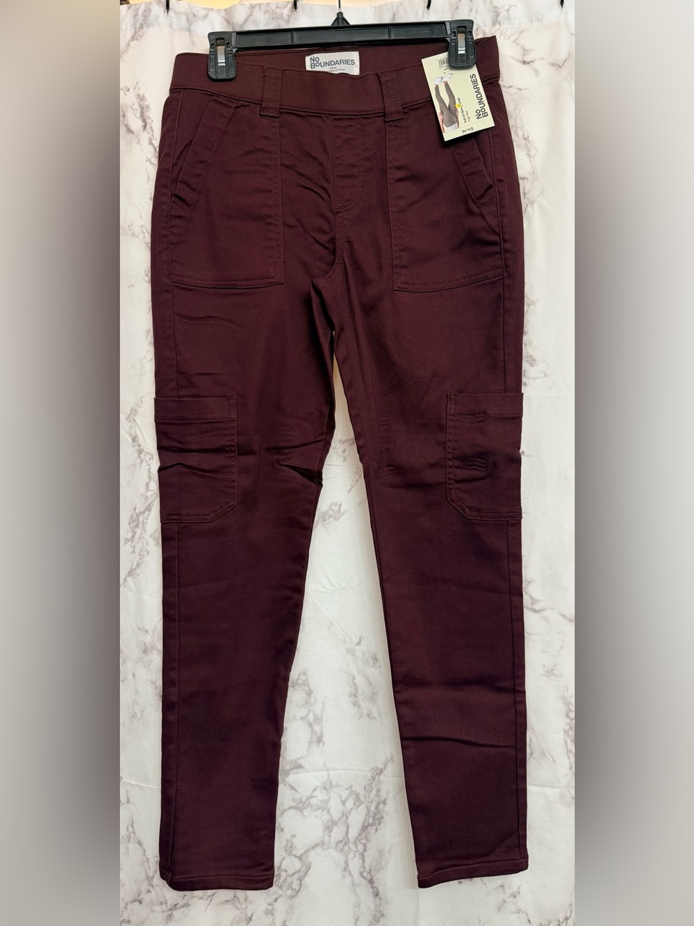 No Boundaries Burgundy Skinny Cargo Jeggings